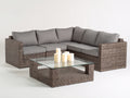 Gartensofa Lounge Set Polyrattan 260x260x75 cm Braun Grau - modernes Design