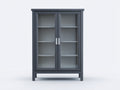 Vitrine Holzwerkstoff 90 x 40 x 180 cm - Anthrazit - Modernes Design mit Glastüren