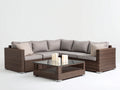 Gartensofa Polyrattan braun 260x260x75 cm - modernes Eckdesign mit Couchtisch für den Außenbereich