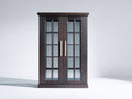 Vitrine Holzwerkstoff 85 x 35 x 170 cm - Dunkelbraun - Klassisches Design mit Glastüren