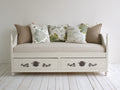 Schlafsofa Holzrahmen weiß 200x90x85 cm - klassisches Design mit Schlaffunktion und Stauraum
