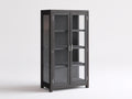 Vitrine Glasvitrine Holzwerkstoff 100x40x180 cm Schwarz Modernes Design