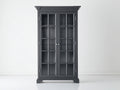 Vitrine Holzwerkstoff schwarz 100x40x180 cm - klassisches Design mit Glastüren und Präsentationsfunktion