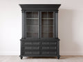 Vitrine Vitrinenschrank Holz Glas 120x40x200 cm Schwarz - klassisches Design