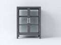 Vitrine Vitrinenschrank Metall Glas 80x35x160 cm Dunkelgrau - modernes Design