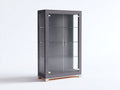 Vitrine aus Holzwerkstoff und Glas 90 x 40 x 180 cm - Dunkelbraun - Modernes Design mit 2 Glastüren