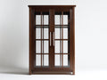 Vitrine Holzwerkstoff braun 100x40x180 cm - klassisches Design mit Glastüren und Präsentationsfunktion