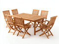 Garten Essgarnitur Holz 180 x 90 x 75 cm - Naturholzoptik - Modernes Design mit 6 Stühlen