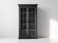 Vitrine aus Holzwerkstoff und Glas 90 x 40 x 185 cm - Schwarz - Klassischer Stil mit 2 Sprossentüren