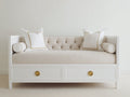 Schlafsofa Holzrahmen weiß 200x95x85 cm - klassisches Design mit Schlaffunktion und 2 Schubladen