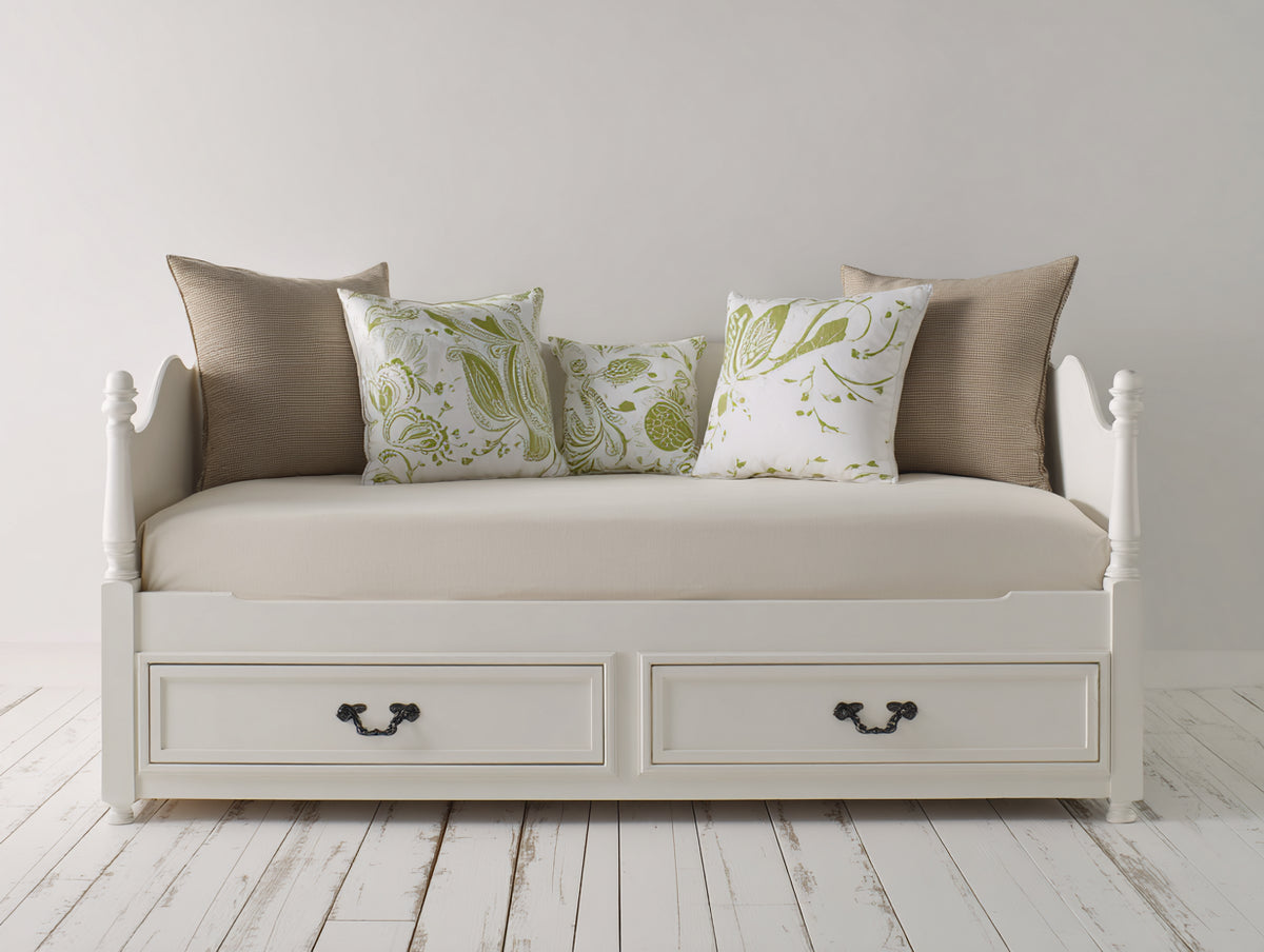 Schlafsofa Holzwerkstoff 200 x 90 x 80 cm - Weiß - Klassisches Design mit Schubladen und Liegefunktion