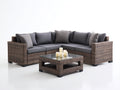Gartensofa Polyrattan braun 260x260x75 cm - modernes Eckdesign mit Couchtisch für den Außenbereich