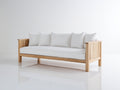 Gartensofa Holz 220 x 80 x 85 cm - Naturholzoptik Weiß - Modernes Design für Terrasse und Garten