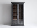 Vitrine Holzwerkstoff 90 x 40 x 180 cm - Schwarz - Modernes Design mit Glastüren