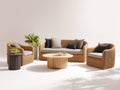 Gartensofa Lounge Set Polyrattan 220x80x75 cm Braun Beige - modernes Design