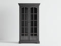 Vitrine Vitrinenschrank Holz Glas 90x40x190 cm Schwarz - klassisches Design