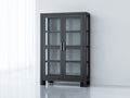 Vitrine Vitrinenschrank Holz Glas 80x35x160 cm Dunkelgrau - modernes Design
