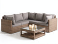 Gartensofa Lounge Set Polyrattan 250x250x75 cm Braun Grau - modernes Design