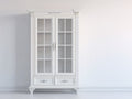 Vitrine Holzwerkstoff 80 x 35 x 180 cm - Weiß - Klassisches Design mit Glastüren