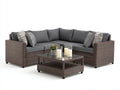 Gartensofa Polyrattan 240 x 240 x 70 cm - Grau Braun - Modernes Design mit Couchtisch
